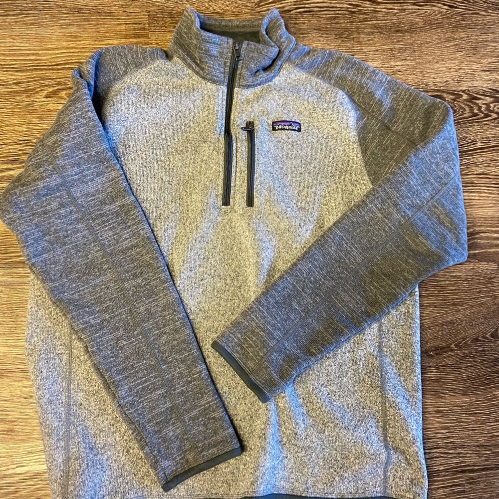 Patagonia Better Sweater 1/4 Zip Size Mens XL Gray Shorter Length 28” L X 23” W